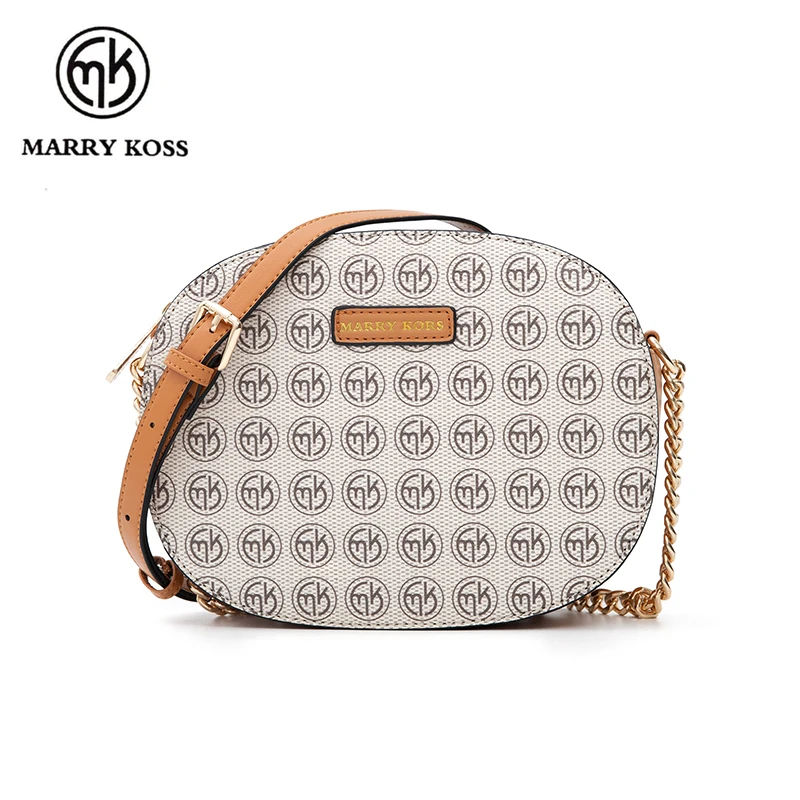 MARRY KORS дизайнерская женская сумка на плечо круглая маленькая через кожаная
