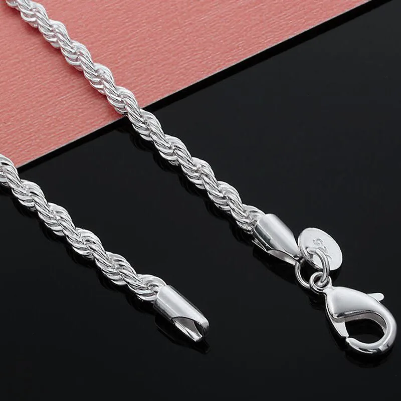 Jual 4mm Twisted Chain 925 Sterling 