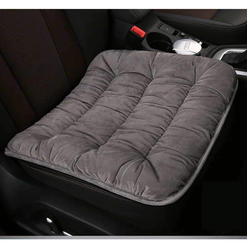 Флокированная ткань, не перемещается, подушки для автомобильных сидений, не скользит, подушка для автомобильных сидений, универсальная, сохраняющая тепло, зимние автомобильные аксессуары, чехол для сиденья - Название цвета: Gray 1
