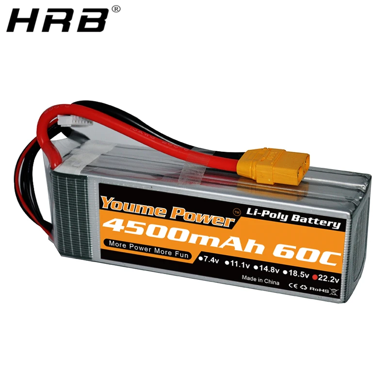 

Youme 6S 22.2V 4500mah Lipo Battery XT60 EC5 EC3 XT90 TRX T Deans 60C For FPV Airplanes Buggy Car Truck Bait Boat Tank RC Parts