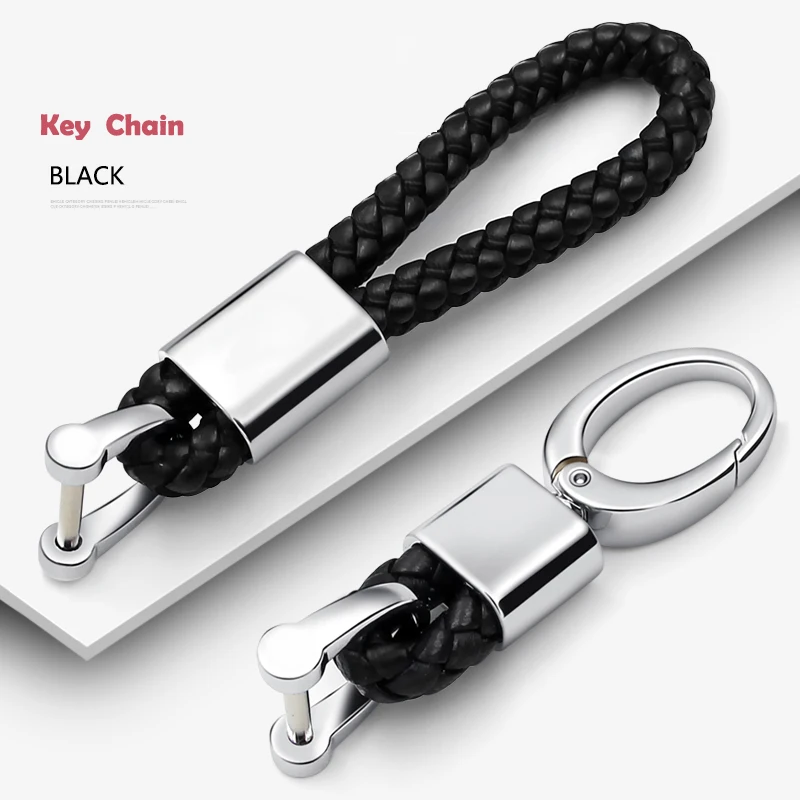 Leather Hand Woven Keychain Metal key rings Chains Customize Personalized Gifts Car Key Holder For Mercedes Benz Auto Keyring | Автомобили