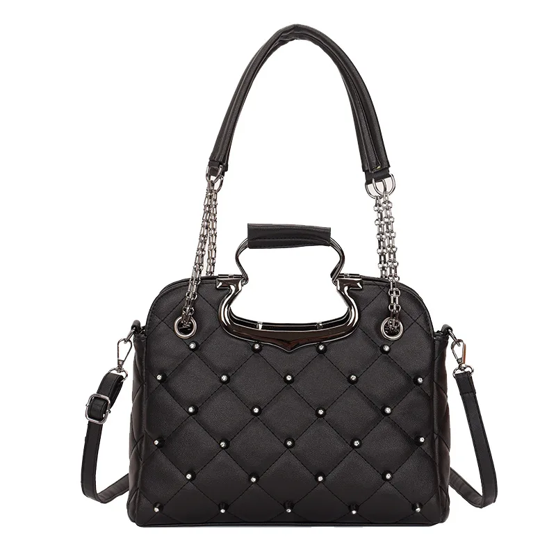 

2021 PU Girls Messenger Bag Fashion Handbags Wild Rhombus Women's Shoulder Bag Shell-shaped Messenger Bag Women