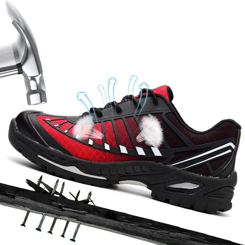 

Top Sale Droppshipping Men And Women Safety Boots Outdoor Breathable Smash-Proof Puncture-Proof Workers Sneakers men shoes