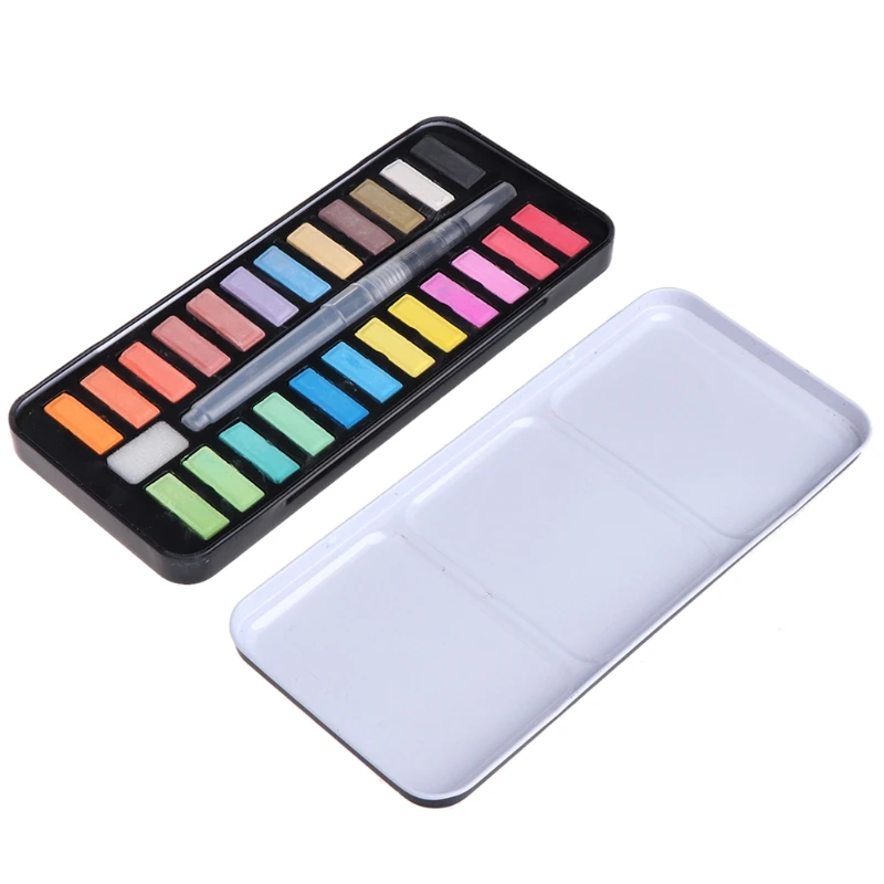 

12/18/24 Solid Watercolor Paint Set Portable Drawing Brush Art Painting Supplies halloween or christmas gift