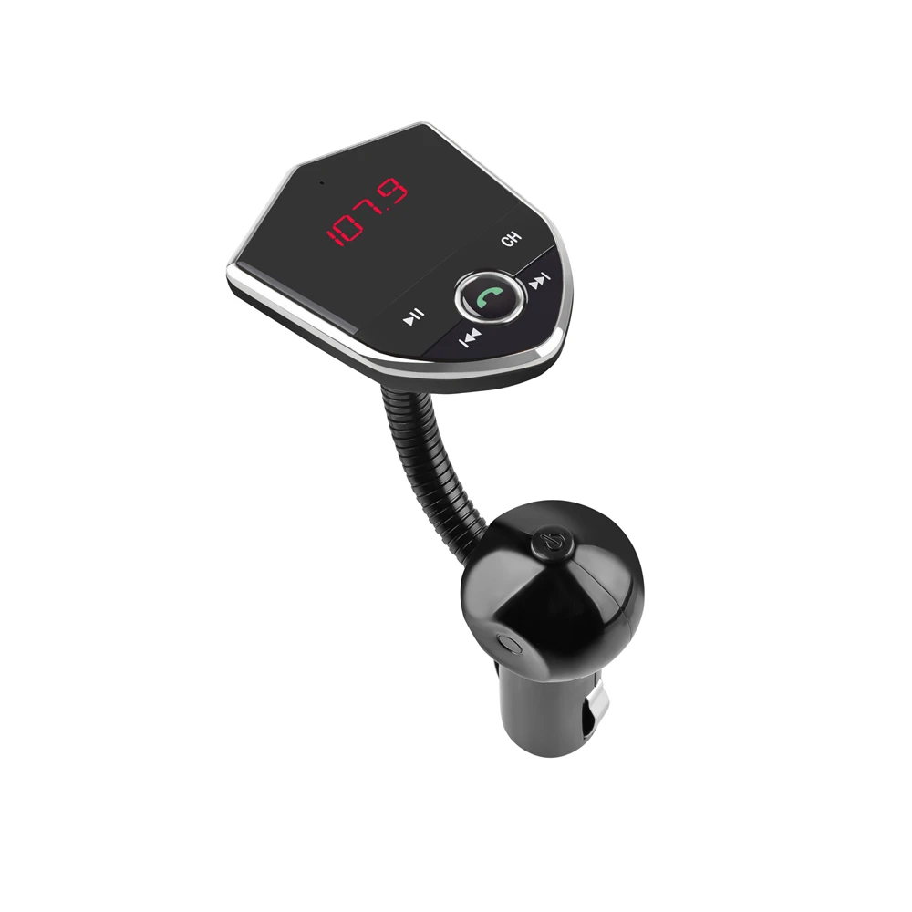 602E автомобильный комплект громкой связи беспроводной Bluetooth fm-передатчик AUX аудио музыкальный mp3-плеер двойной USB зарядное устройство Поддержка TF карты/U диск - Название цвета: Серебристый