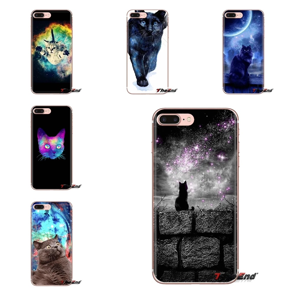 Для iPod Touch Apple iPhone 4 4S 5 5S SE 5C 6 6S 7 8 X XR XS Plus MAX Nebula Space Cat очки хипстер прозрачный мягкий