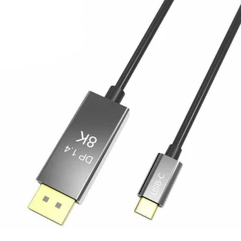 

8K@60Hz Type-C to Displayport DP USB3.1 Thunderbolt3 Full HD 8K Cable 7680X 4320 for TV Projector 2M(6.56Ft)