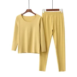 The New Autumn and Winter Ladies Warm Pajamas Suit Large Size Comfortable Autumn Clothes and Long Pants Close-fitting Base