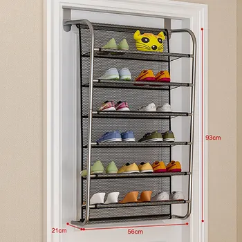 

Saving space Behind Door Wall Back Shoes Rack Organizer Hanging Shoe Storage Shelf Strong Metal Hooks Holder Multi-functional