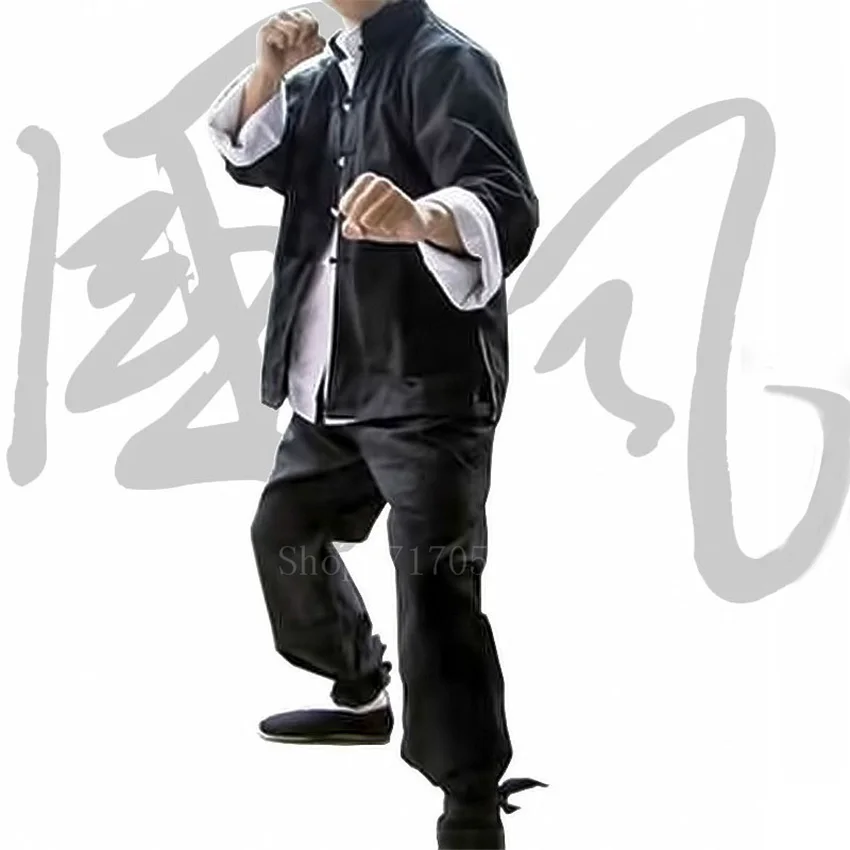 3Pcs Traditional Chinese Clothes Men Martial Arts Sets Bruce Lee Kung Fu Uniforms Linen Tai Chi Kung Fu Outfit Wing Chun Uniform