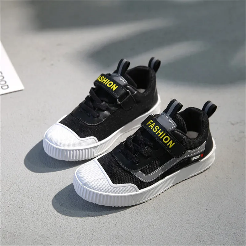 Осенняя детская обувь; Sapatos Sepatu Anak Tenis Branco; кроссовки для мальчиков; детская обувь для девочек; Scarpe Tenis Infantil Ayakkabi; детская обувь - Цвет: Black