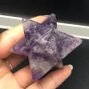 Natural Crystal Quartz Merkaba Stars Gemstone Unicursal Hexagram Great for Meditation Healing Positive Healing Balancing Set 4
