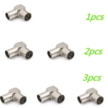 

1/2/3pcs TV antenna connector 90 Degrees TV male plug to F female jack head right angled bending type cable