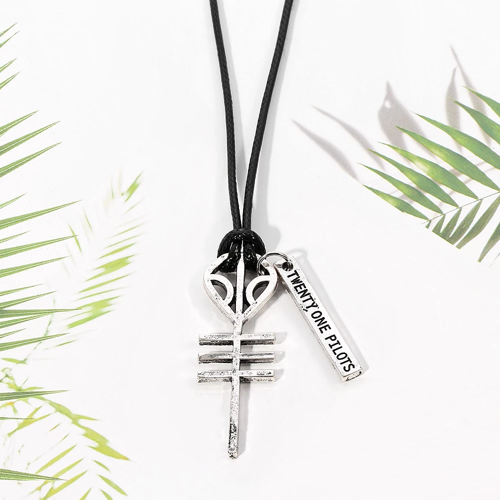 21 Twenty One Pilots Rock Band Skeleton Necklaces &amp Pendants Cord BFF Best Friends Necklace Punk Men Women Music Hip Hop Jewelry |