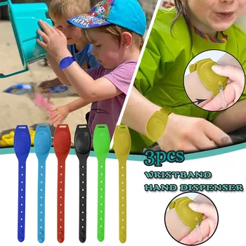 

Reusable Wristbands Adult Kid Liquid Wristband Hand Sanitizer Dispenser Handwash Gel With Whole Sanitizing 3PC Wrist Belt Buckle