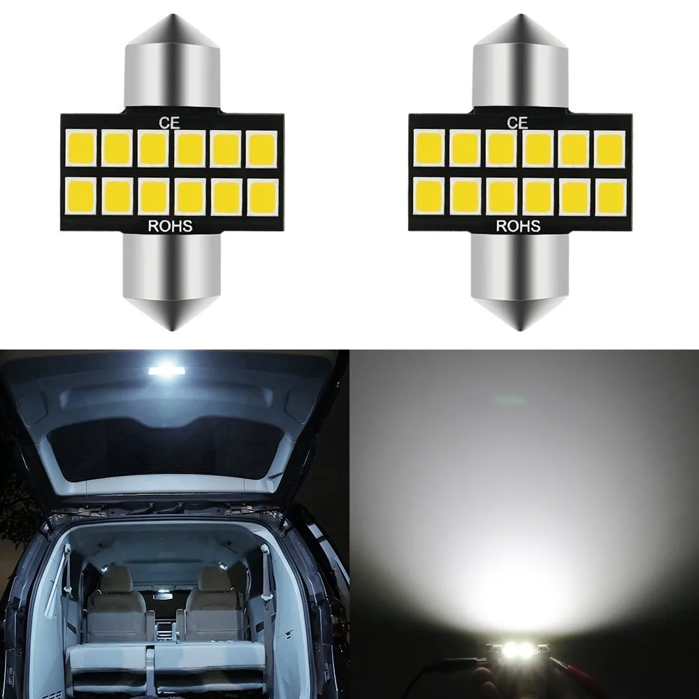 2 шт. Автомобильный светодиодный светильник 28 мм 39 мм 41 мм 2835 Smd C5w C10w автомобильная лампа Внутреннее освещение внешнее освещение белый 10-30 в