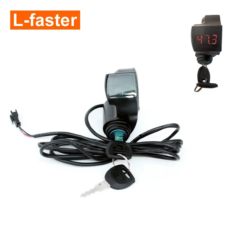 Thumb Throttle Display Battery Voltage Key Switch Power Electric Bike Scooter