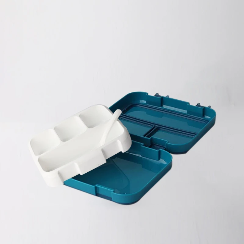 GESEW BPA Бесплатный Ланч-бокс для детей с отсеком Microwavable мультфильм Bento коробка Герметичный пищевой контейнер ланчбокс для пикника - Цвет: 4 gird dark blue