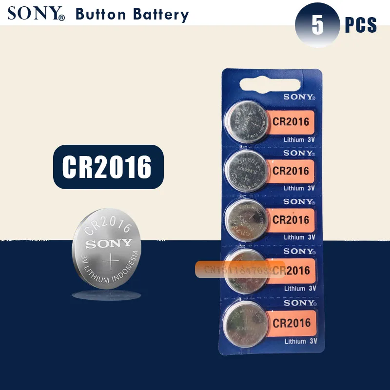 

5PCS/LOT SONY 3V Lithium Coin Cells Button Battery DL2016 KCR2016 CR2016 LM2016 BR2016 High Energy Density