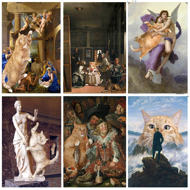 

5D Diy Diamond Dainting Full Round Drill Diamond Embroidery Portrait And Animal Cat Cross Stitch Rhinestone Mosaic Painting Gift