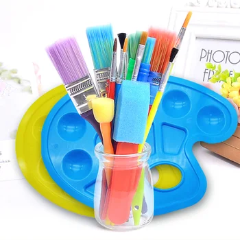 

Children Painting Tool Kits 15pcs Art Paint Brushes with 2pcs Palette Tray for Kids Toddlers Watercolor Art Supplies Drawing Toy