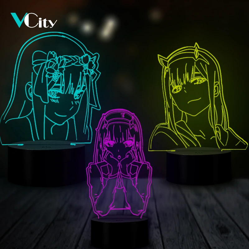 3d-светильник VCity DARLING in the FRANXX 02 zero two Настольная Светодиодная лампа с мультяшным