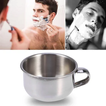 

1pc Shaving Bowl Durable Stainless Steel Portable Large Foam Bowl Shave Soap Cup for Daily Use Bathroom Salon