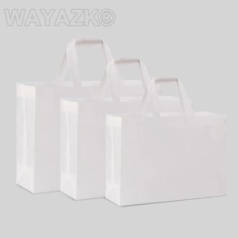 100 шт./лот) стиль персонализированный пользовательский рекламный подарок сумка для покупок с логотипом - Цвет: Белый
