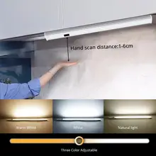Умный кухонный светильник, светодиодный светильник, ручной датчик развертки, барный светильник, 3 цвета, диммер, шкаф, шкаф, мебель для спальни, Lus