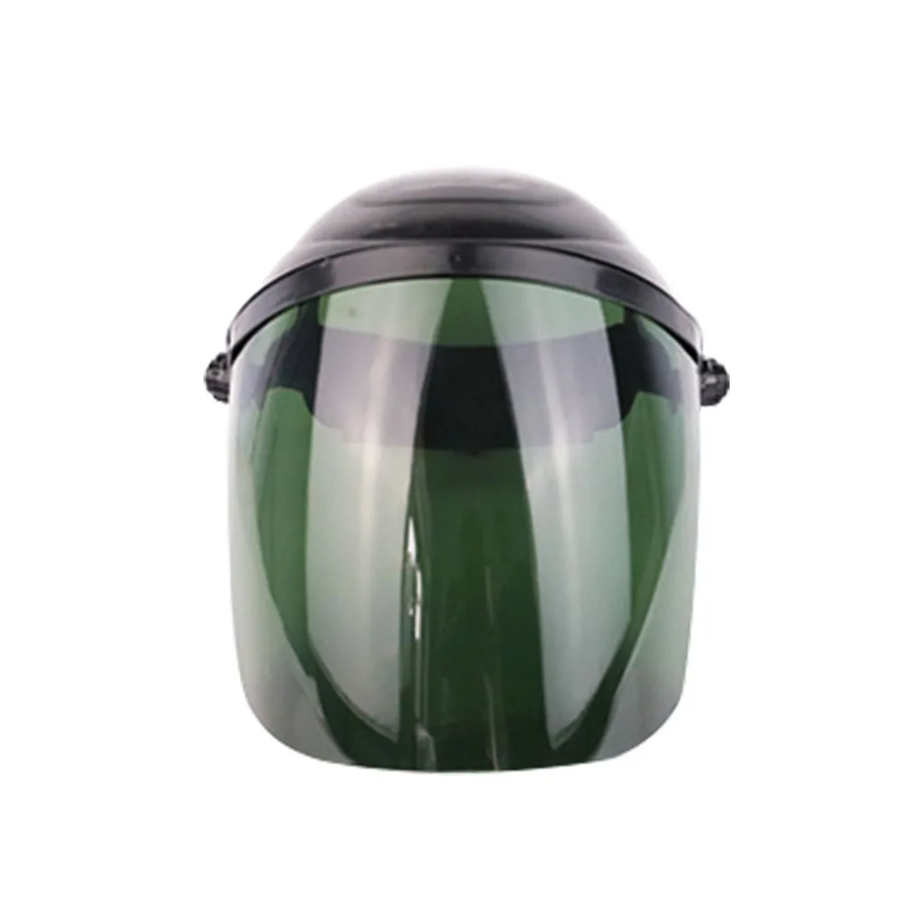 Dark Green Welding Helmet Guard Portabe Full Face PC Head-mounted Practical Anti Splash Protective Mask Hat Tool Electric Brush Cutter - Color: Dark Green