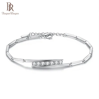 

Bague Ringen Simple design Silver 925 Jewelry Gemstones Bracelet for Women AAAAA Zircon Trendy Romantic Fine Jewelry Engagement