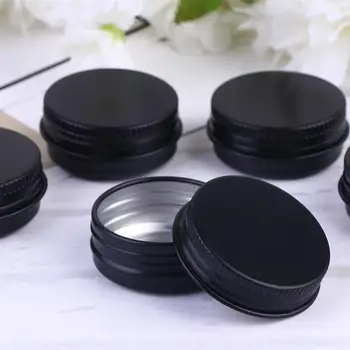 

10pcs 20ml Aluminium Boxes Ointment Cream Sub Containers Empty Makeup Cases Cosmetic Supplies for Home Travel (Black)