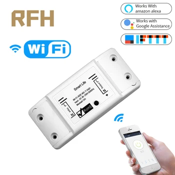 

DIY WiFi Smart Light Switch Universal Breaker Timer Smart Life APP Wireless Remote Control Works with Alexa Google Home