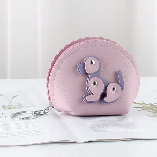 lavender Кошельки для монет для собак, маленькая милая открытка Каваий, держатель для ключей, сумка для хранения денег, гарнитура, женские кошельки на молнии, сумка для карт, кошелек для монет - Цвет: lavender
