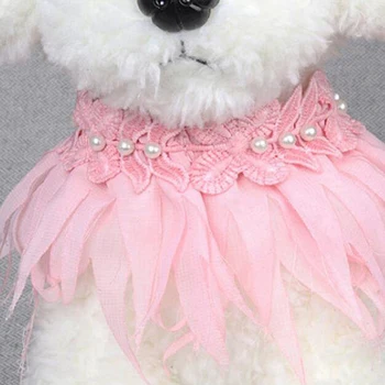 

Pet Dog Collar Pet Necklace Scarf Dog Bib Lace Flower Adjustable Cat Princess Style Wedding Jewelry