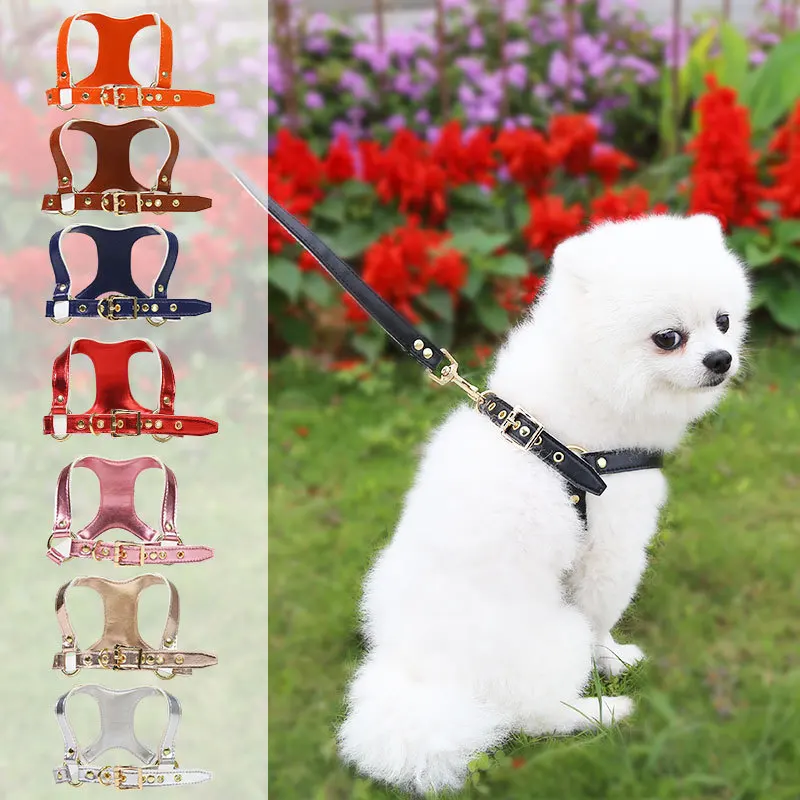 Pet Dog Harness And Vest Collar, PU Durable Chest Harness For Summer