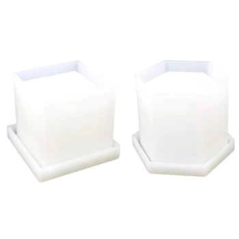 

Large Resin Molds Epoxy Resin Molds, Large Pen Holder Silicone Molds 2Pcs, Hexagon And Square Silicone Molds For Resin Coaster/F
