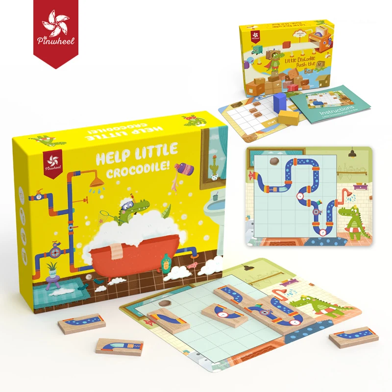 Деревянные блоки пазлы детская Магнитная игрушка под крокодила для принятия