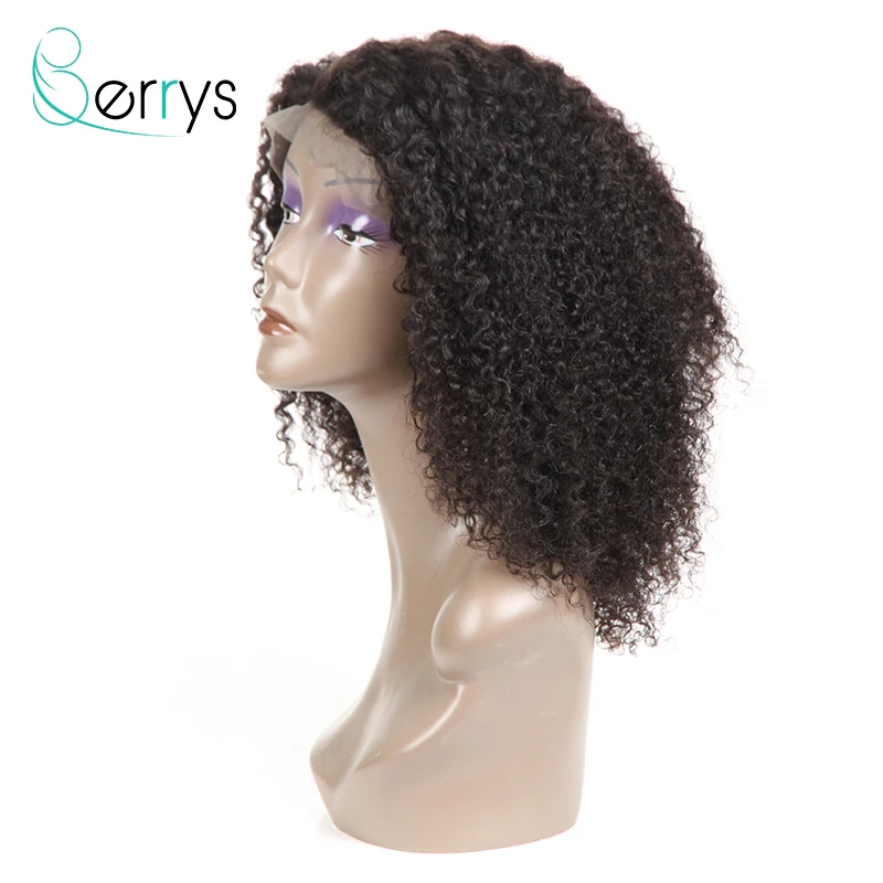 Berryshair 10A малайзийские человеческие волосы парики Кудрявые кудрявые без клея