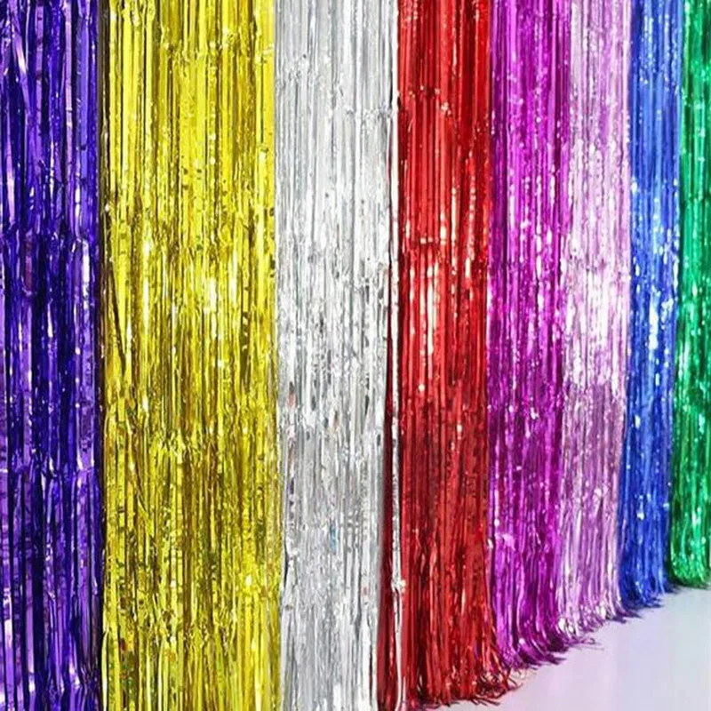 

18x100cm 10pcs Glitter Wedding Backdrop Photo Booth Birthday Party Decorations Mariage Foil Fringe Curtain Baby Shower Balloon