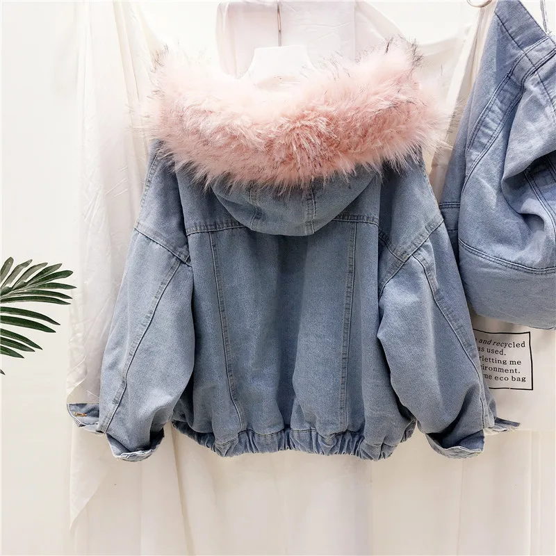 Warm women's winter motorcycle velvet jacket female short lapels fur thick Korean version plus velvet jacket bomber jacket