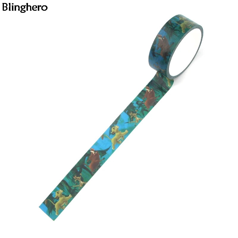 Blinghero Король Лев 15 мм X 5 м декоративная васи лента клейкая лента Diy мультфильм маскирующая Лента наклейки Скрапбукинг наклейка BH0062
