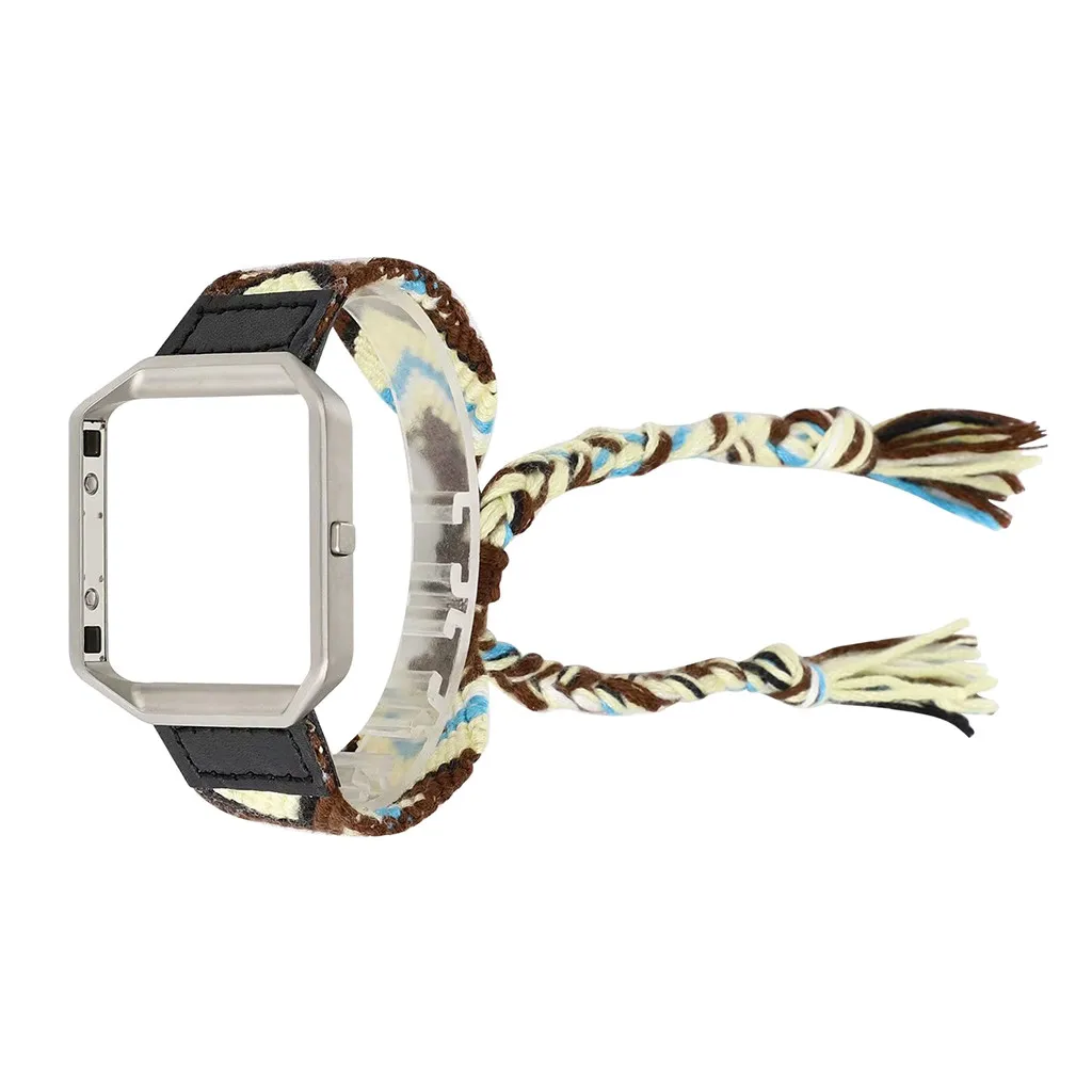 Ouhaobin для Fitbit Blaze Band этнический стиль тканый ремешок Замена с рамкой Браслет для Fitbit Blaze ремешок для часов 101#2
