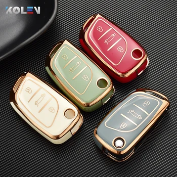 Nuovo TPU Car Flip Key Case Cover Shell Fob per Citroen C1 C2 C3 C4 C5 XSARA PICA per Peugeot 306 407 807 per DS DS3 DS4 DS5 DS6 - Nuovo TPU Car Flip Key Case Cover Shell Fob per Citroen C1 C2 C3 C4