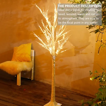 

Glow In The Dark Christmas Tree With Lights LED Birch Tree Light Creative Luminous Lamps New Year Lights Decorative Lamp Decor