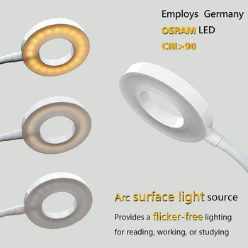 

Portable LED reading lamp with adjustable clip Flexible USB rechargeable bedside table desk lamp