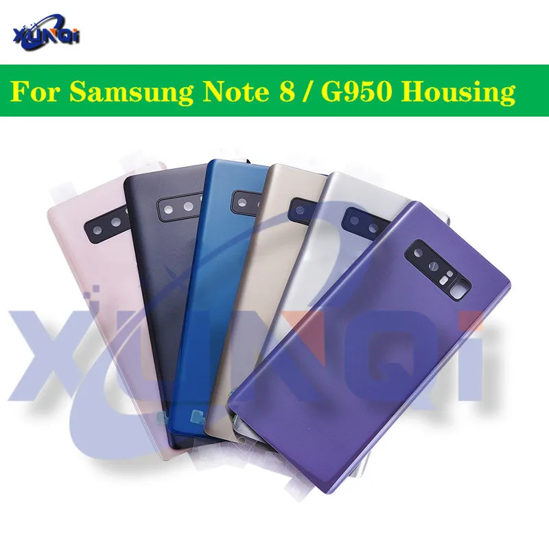 

new Note8 Rear Housing Case For Samsung Galaxy Note 8 N950 N950F Battery Back Cover Door Rear Cover With Sticker Adhesive