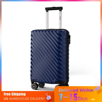 

3pcs/set Blue High quality Hard ABS Blue Travel Suitcase For Bussiness 20/24/28 inch size Rolling Luggage Spinner Lightweight