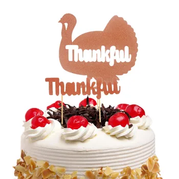 

Cake Toppers Flags Thanksgiving Day Turkey Kids Birthday Cupcake Cake Topper Wedding Party Baby Shower Baking DIY Decor 20pc