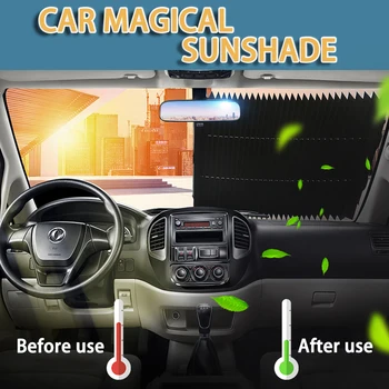 

Car Windshield Sun Shade,Accordion Style Retractable Sun Shade,Front Window UV Heat Insulation Universal Keep Your Vehicle Cool